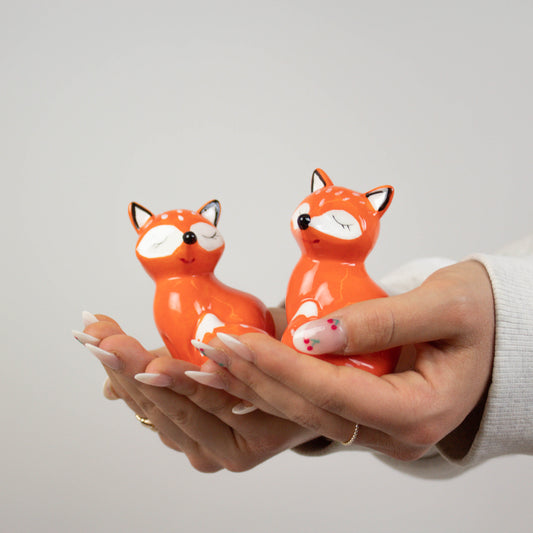 Red Fox Salt and Pepper Shakers